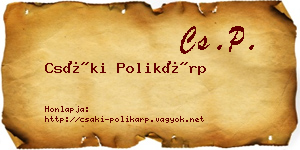 Csáki Polikárp névjegykártya